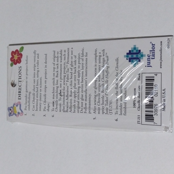 5/$20 Black Chenille Shortcuts June Tailor JT211 - Picture 3 of 4